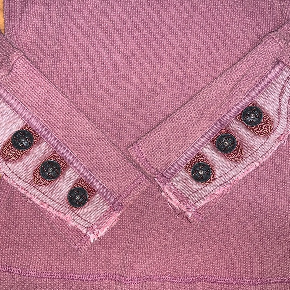 Free People Waffle Knit Long Sleeve Top with Cuff Detail - Picture 4 of 8